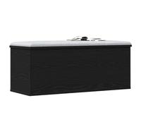 vidaXL Caja de Almacenamiento Roble Negro 90 x 35 x 35 cm | Acabado moderno de roble negro mate que va con cualquier decoración, Gran baúl para tener tus cosas organizadas,