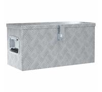 vidaXL Caja de aluminio 61,5x26,5x30 cm plateada