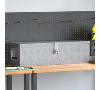 vidaXL Caja de aluminio 80,5x22x22 cm plateada