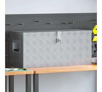 vidaXL Caja de aluminio 80x30x35 cm plateada
