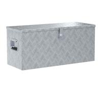 vidaXL Caja de aluminio plateado 90,5x35x40 cm