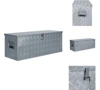 vidaXL Caja de aluminio de 110,5 x 38,5 x 40 cm, color plateado - Cajas para herramientas