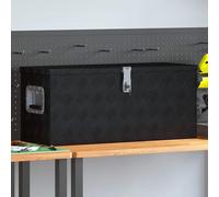 vidaXL Caja de aluminio de 70x24x42 cm, forma trapezoidal, color plateado