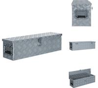 vidaXL Caja de aluminio de 80,5 x 22 x 22 cm, color plateado - Cajas para herramientas