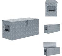 vidaXL Caja de aluminio de 80 x 30 x 35 cm, color plateado - Cajas para herramientas