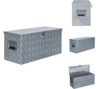 vidaXL Caja de aluminio de 90,5 x 35 x 40 cm, color plateado - Cajas para herramientas
