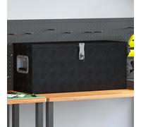 vidaXL Caja de aluminio negra 80x30x35 cm