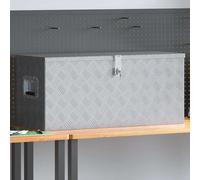 vidaXL Caja de aluminio plateado 90,5x35x40 cm
