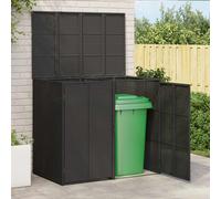 vidaXL Caja de Basura Caja 2 uds. Negro 130 x 80 x 115 cm Polietileno