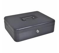 vidaXL Caja de dinero con cerradura Gris oscuro 30 x 24 x 9 cm Acero