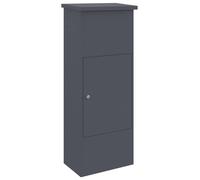 vidaXL Caja de entrega con compartimento de almacenamiento, color antracita, 44,5 x 29 x 110,5 cm, acero