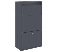 vidaXL Caja de entrega con compartimento de almacenamiento, color antracita, 44 x 22 x 82 cm, acero