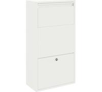 vidaXL Caja de entrega con compartimento de almacenamiento, con puerta, color blanco, 44 x 22 x 82 cm, acero