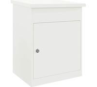 vidaXL Caja de entrega con compartimento de almacenamiento, con puerta, color blanco, 47,5 x 38 x 59 cm, acero