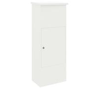 vidaXL - Caja de entrega de paquetes con almacenamiento, color blanco, 44,5 x 29 x 110,5 cm, acero