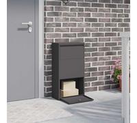 vidaXL Caja de entrega de paquetes Negro 44 x 22 x 82 cm Acero