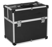 vidaXL Caja de herramientas aluminio negro 38x22,5x34 cm