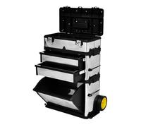 vidaXL Caja de herramientas 3 partes – Acero inoxidable resistente a la corrosión y PP