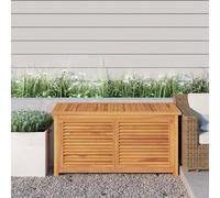 vidaXL Caja de jardín con bolsa, 114x50x58 cm, madera maciza de teca - Cofre de jardín - Cofres de jardín - Caja de jardín - Caja de almacenamiento
