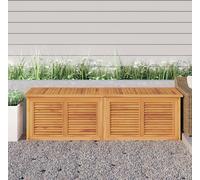 vidaXL Caja de jardín con bolsa, 175x50x53 cm, madera maciza de teca - Cofre de jardín - Cofres de jardín - Caja de jardín - Caja de almacenamiento
