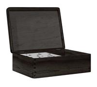 vidaXL Caja de Madera con Tapa Madera Maciza de Pino Negra 40x30x13 cm, Caja de Almacenamiento de Madera, cajón de Madera, Cofre de Almacenamiento de Madera