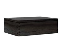 vidaXL Caja de madera con tapa — madera maciza de pino negra 40x30x13 cm
