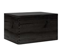 vidaXL Caja de madera con tapa - madera maciza de pino 40x30x23 cm - Negra