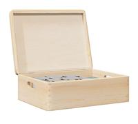 vidaXL Caja de madera con tapa y asas madera maciza pino 40x30x13 cm