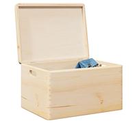 vidaXL Caja de madera con tapa y asas madera maciza pino 40x30x23 cm