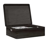 vidaXL Caja de madera tapa y asas madera maciza pino negra 40x30x13 cm