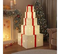vidaXL Caja de Regalo Decoración Navideña 250 LEDs blanco cálido