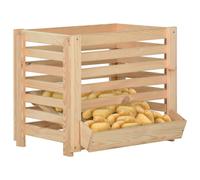 vidaXL Caja para patatas de 60x40x50 cm, fabricada en madera maciza de pino