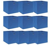 vidaXL Cajas de almacenaje 10 uds tela azul 32x32x32 cm