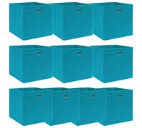 vidaXL Cajas de almacenaje 10 uds tela azul celeste 32x32x32 cm