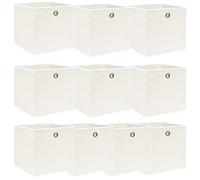 vidaXL Cajas de almacenaje 10 uds tela blanco 32x32x32 cm