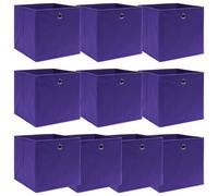 vidaXL Cajas de almacenaje 10 uds tela morado 32x32x32 cm