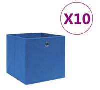 vidaXL Cajas de almacenaje 10 uds tela no tejida azul 28x28x28 cm