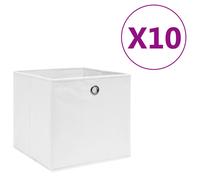 vidaXL Cajas de almacenaje 10 uds tela no tejida blanco 28x28x28 cm