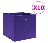 vidaXL Cajas de almacenaje 10 uds tela no tejida morado 28x28x28 cm