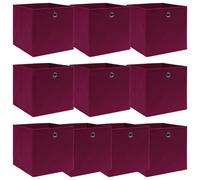 vidaXL Cajas de almacenaje 10 uds tela rojo oscuro 32x32x32 cm