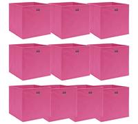vidaXL Cajas de almacenaje 10 uds tela rosa 32x32x32 cm