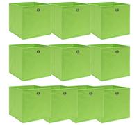 vidaXL Cajas de almacenaje 10 uds tela verde 32x32x32 cm