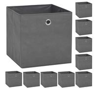 vidaXL Cajas de almacenaje 10 uds textil no tejido 32x32x32 cm gris