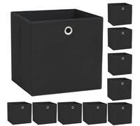 vidaXL Cajas de almacenaje 10 uds textil no tejido 32x32x32 cm negro
