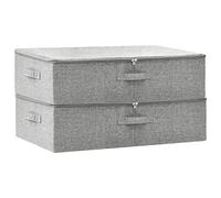 vidaXL Cajas de almacenaje 2 unidades Tela gris 70 x 40 x 18 cm