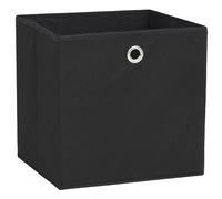 vidaXL Cajas de Almacenaje 4 uds, Cajas Plegables, Cofres Organizadores de Ropa Bufandas, Cajas para Armario Estantería, Tela No Tejida Negro