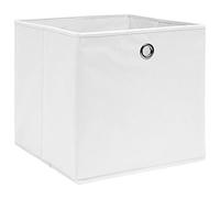 vidaXL Cajas de Almacenaje 4 uds, Cajas Plegables, Cofres Organizadores de Ropa Bufandas, Cajas para Armario Estantería, Tela No Tejida Blanco