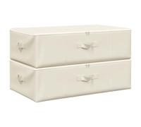 vidaXL Cajas de almacenaje plegables – Cofres organizadores 4 uds, tela crema