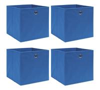 vidaXL Cajas de almacenaje 4 uds tela azul 32x32x32 cm