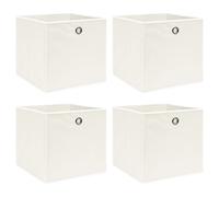 vidaXL Cajas de almacenaje 4 uds tela blanco 32x32x32 cm